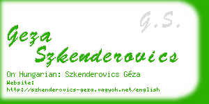 geza szkenderovics business card